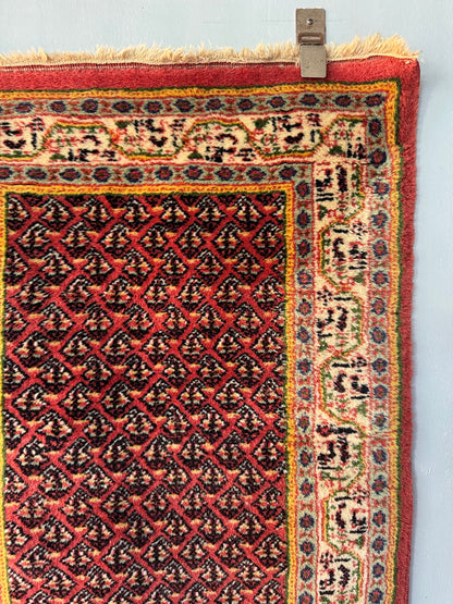 Handmade Persian Mir 4.5 x 2.6 ft