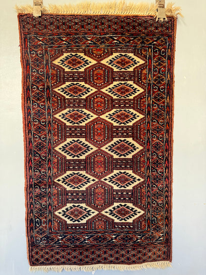 Handmade Jaldar Rug 103 x 62 cm | 3.38 x 2.03 ft