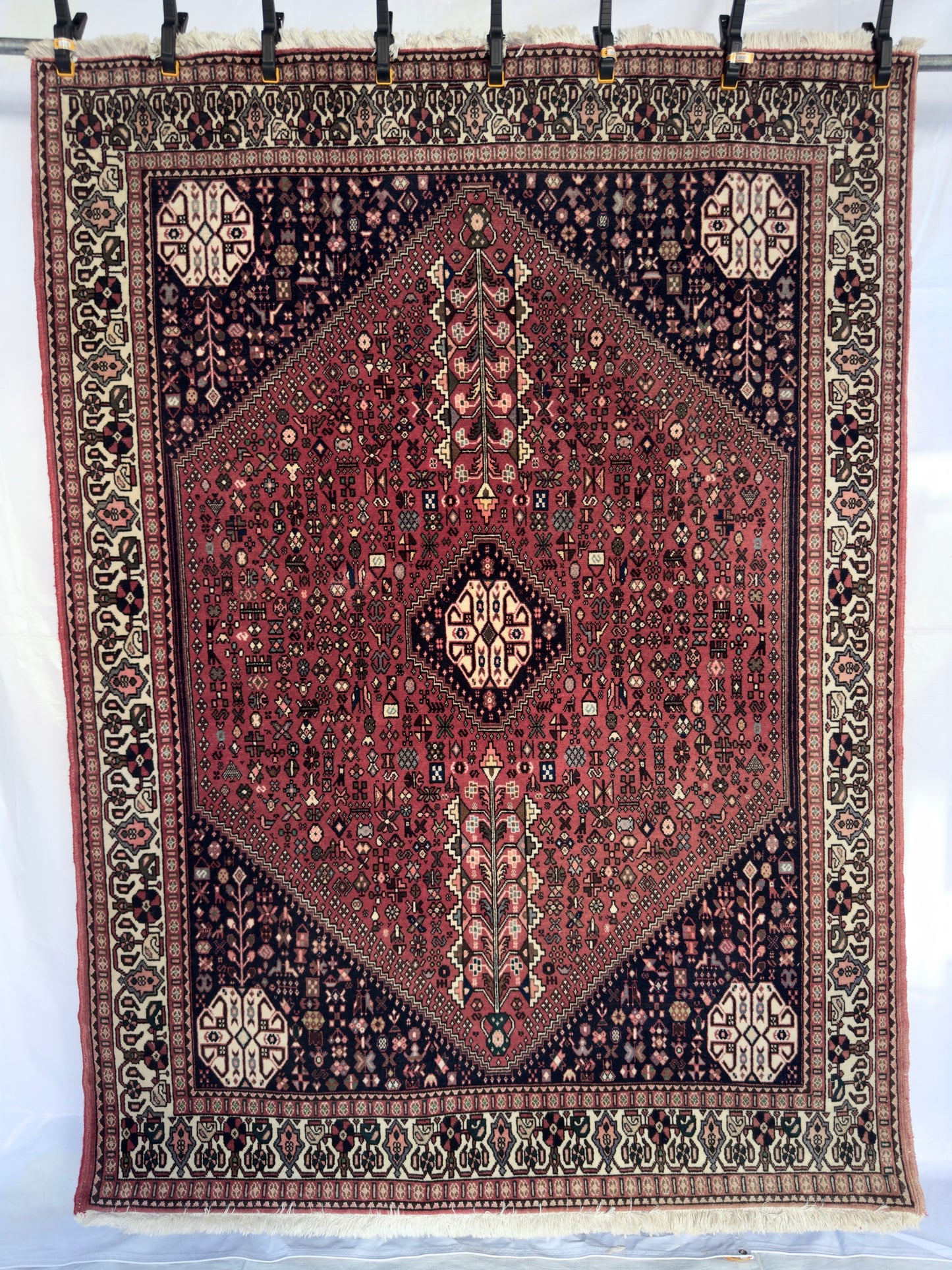 Handmade Persian Abadeh Rug 6.76 x 5 ft