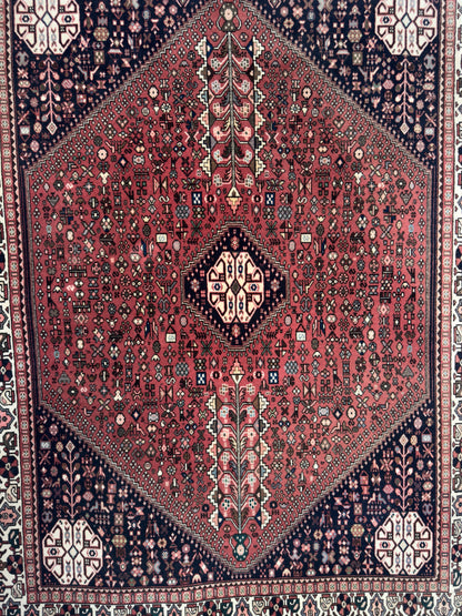 Handmade Persian Abadeh Rug 6.76 x 5 ft