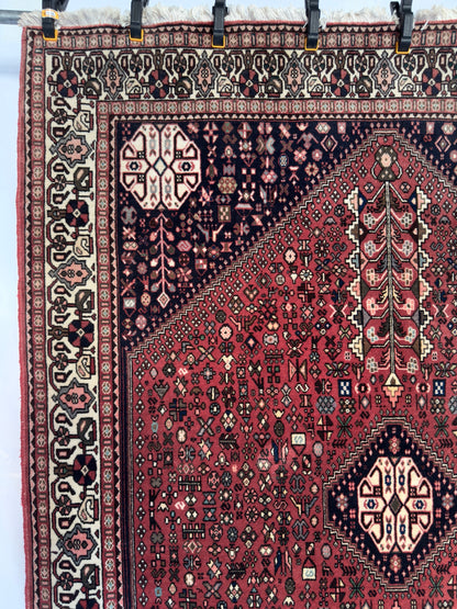 Handmade Persian Abadeh Rug 6.76 x 5 ft