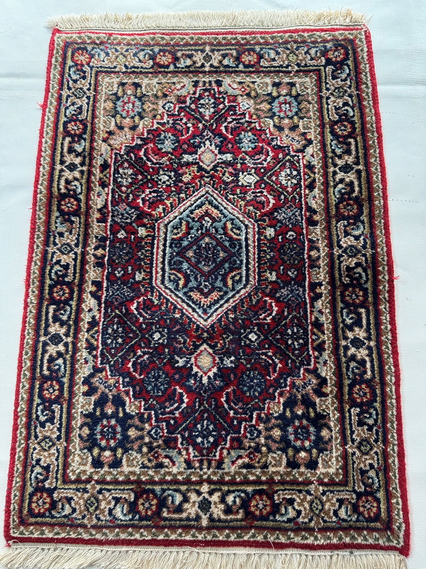 Handmade Indo Tabriz Rug 89 x 60 cm | 2.92 x 1.97 ft