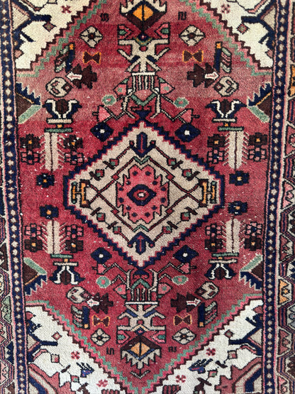 Handmade Persian Hamadan Rug 5 x 3.3 ft