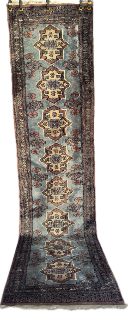 Handmade Lahore Runner Rug 9.8 x 2.5 ft