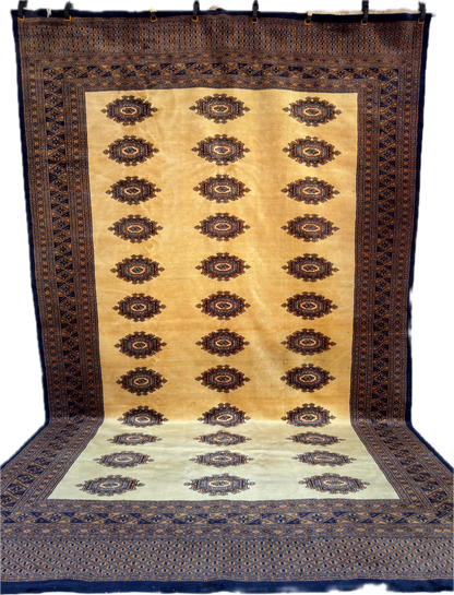 Handmade Bokhara Rug 10.8 x 6.6 ft