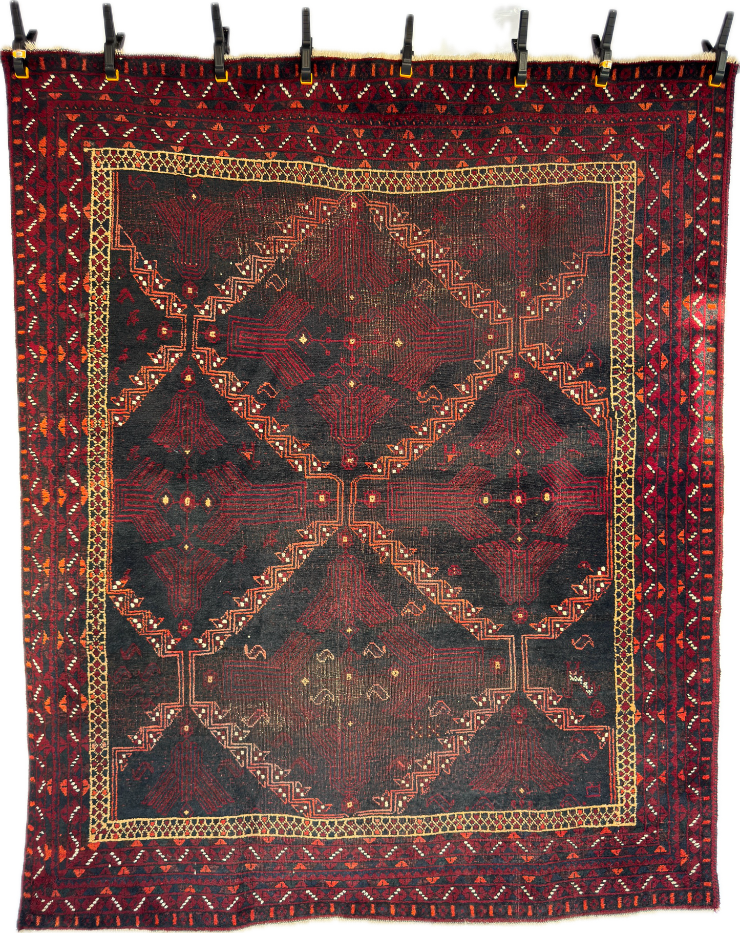 Handmade Persian Afshar 6.6 x 5.6 ft