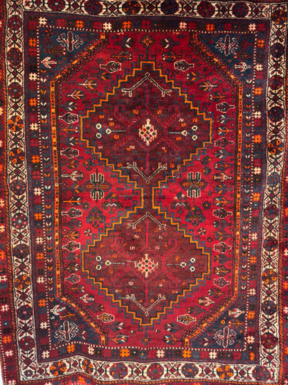 Handmade Persian Shiraz 6.6 x 5 ft