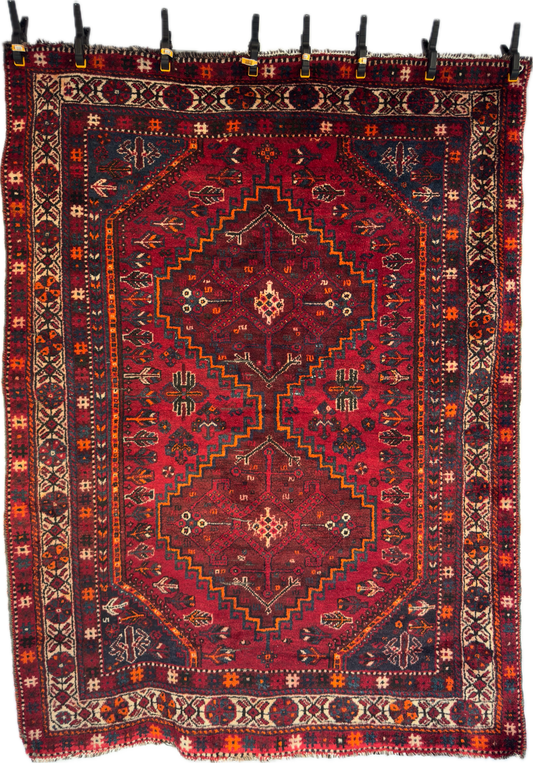 Handmade Persian Shiraz 6.6 x 5 ft