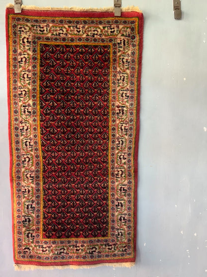 Handmade Persian Mir 4.5 x 2.6 ft