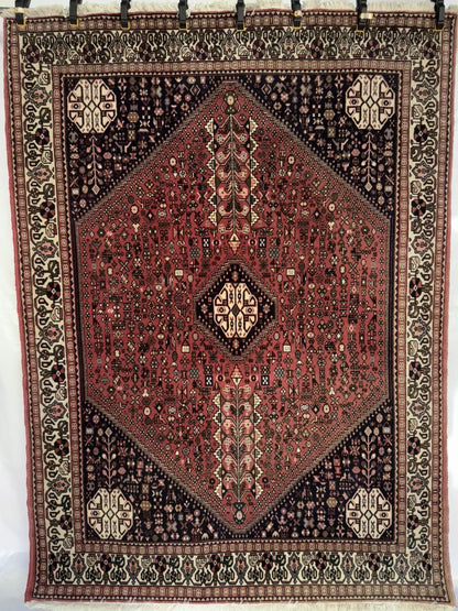 Handmade Persian Abadeh Rug 6.76 x 5 ft