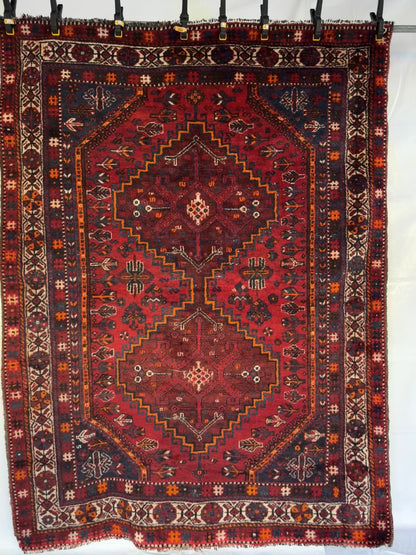 Handmade Persian Shiraz 6.6 x 5 ft